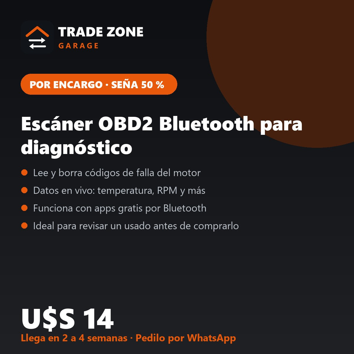 Escáner OBD2 Bluetooth para diagnóstico